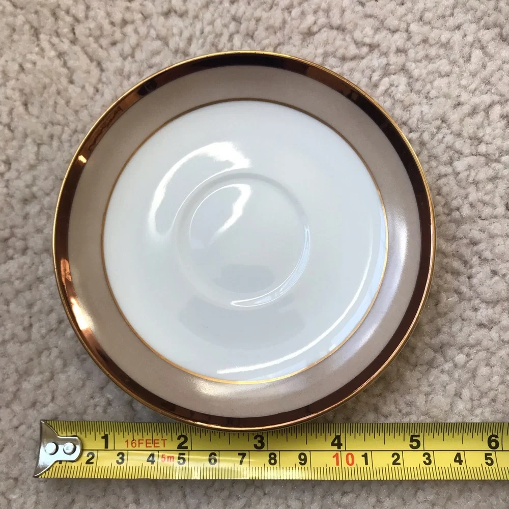 Vintage Sango Fine China Demitasse Cup & Saucer Set - Gold Trim